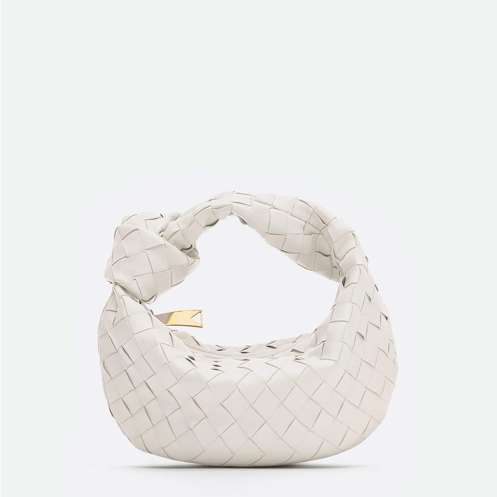 Bottega Veneta Cream Woven Hobo Bag